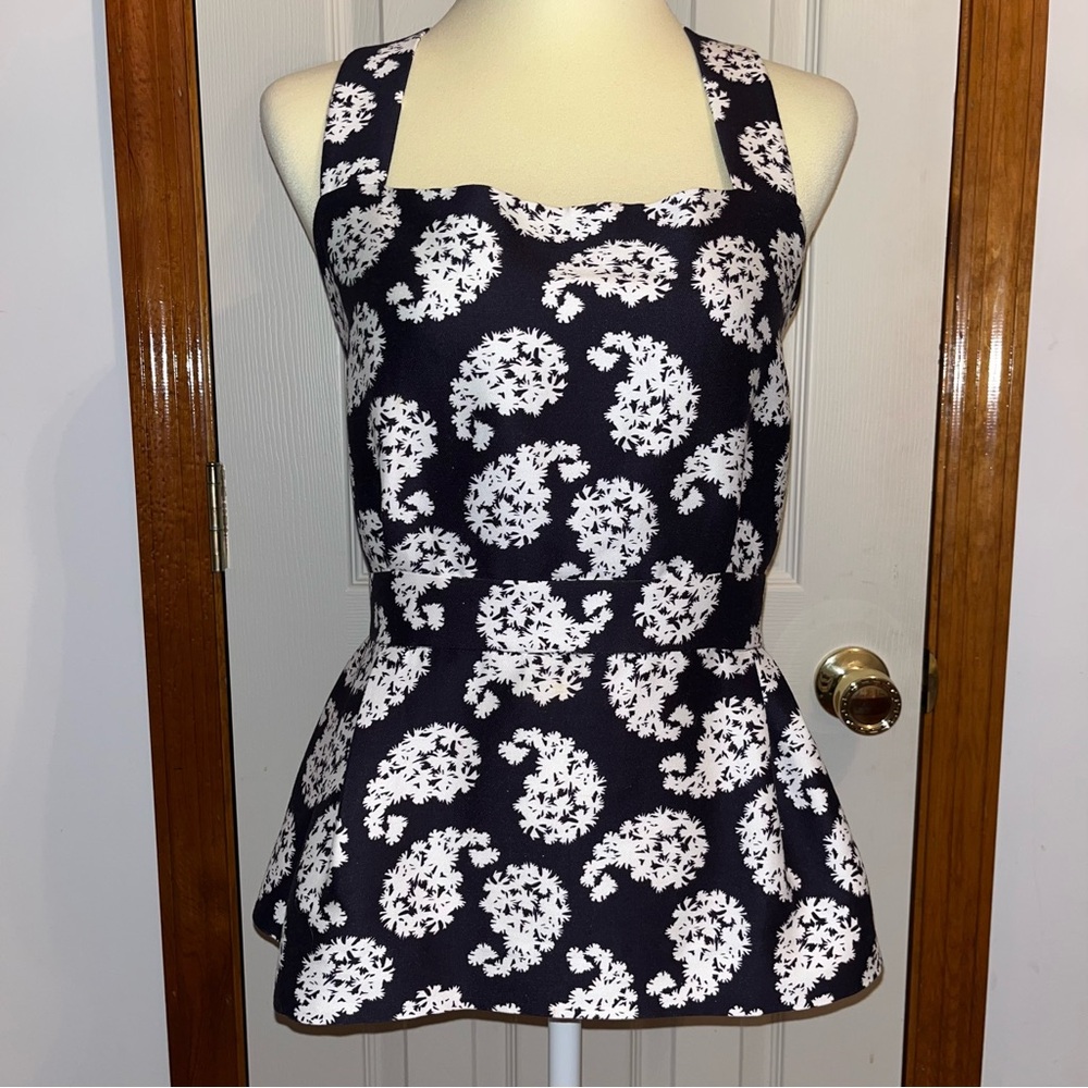 Mother Of Pearl Criss Cross Back Peplum Top